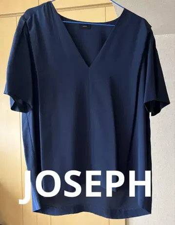 JOSEPH 네이비 V넥 반팔 셔츠 40 사이즈