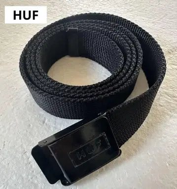 HUF 하프 로고 버클 나일론 벨트 가챠 벨 올 블랙 128