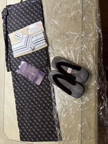 유카타 3개 세트 남성용 남성 신사용 오비 일본 나막신 미사용 새상품