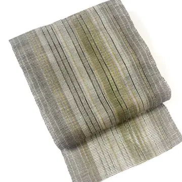 그린 계열, 거친 직물, 여름용 오비(약 24cm), 나고야 오비