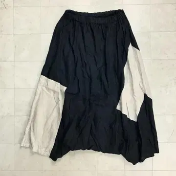 anvai 린넨 사루엘 팬츠 패치워크 남녀 공용 블랙 KW-474