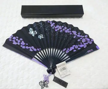 새상품 ANNA SUI 부채 기념일 나비 장미
