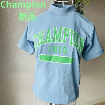 새상품 Champion 챔피온 블루 그레이 헤더 모크넥 셔츠 S 사이즈!
