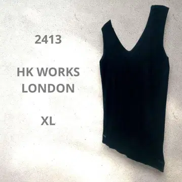 블랙 V 넥 슬리브리스 니트 원피스 빅 루즈핏 LL XL