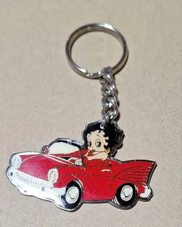 Betty Boop Driving 1957 쉐보레 라이선스 키링