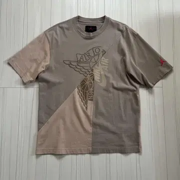 Jordan x travis 베이지 색상 구분 반팔 티셔츠 XL
