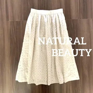 NATURAL BEAUTY 체크 롱 스커트