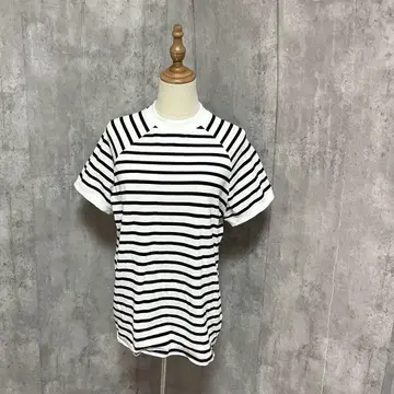 COCOMOMO 보더 래글런 티셔츠 모크넥 하이넥 심플