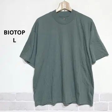 Hanes for BIOTOP 모크넥 티셔츠 그린 고품질 i048