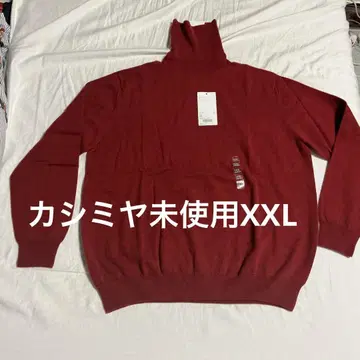 유니클로 U 캐시미어 터틀 XXL 다크 레드 미사용