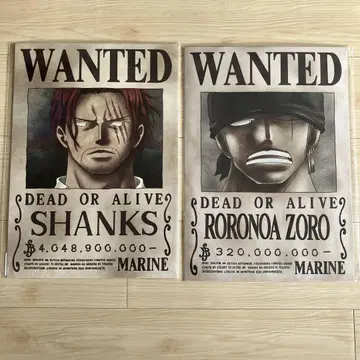 원피스 WANTED 현상수배 포스터 샹크스 조로 2장 세트 새상품