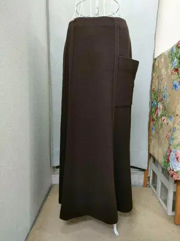 소니아 리키엘 브라운 롱 스커트 울 소재 프랑스제