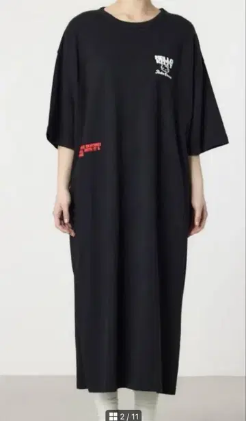 헬로키티 로데오크라운 반팔 원피스 블랙