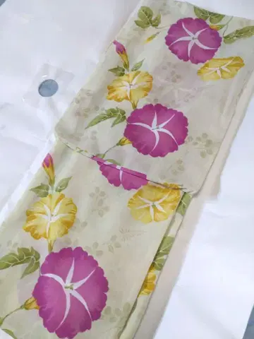 미사용 새상품 물세탁 가능한 유카타 노아이론 폴리에스테르 아침 해바라기