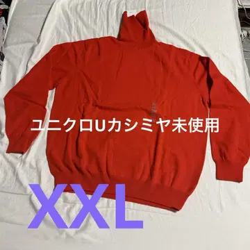 유니클로 U 캐시미어 터틀 2XL 오렌지 컬러 미사용