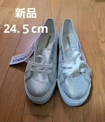 새상품 24.5cm SUPERGA 실버 스니커즈
