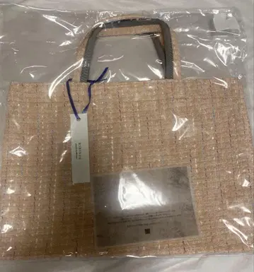 익명 배송 비비수르 토트백 미디엄 사이즈 핑크 트위드 미사용 새상품
