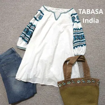 TABASA Indea 크로스 스티치 자수 튜닉