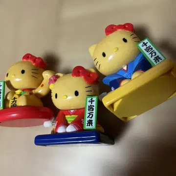 산리오 키티 2002 후쿠스케 마네키네코 금 태엽식 3세트
