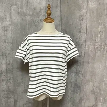 무인양품 무지 두꺼운 보트넥 티셔츠 보더 넉넉한 심플 티셔츠