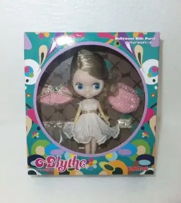 Blythe 인형 화이트 드레스 핑크 깃털