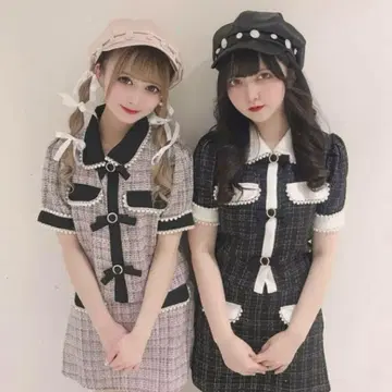 Swankiss 트위드 셋업 핑크