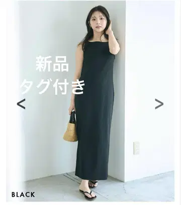 새상품 베이스먼트 온라인 2WAY I 라인 원피스 블랙 F