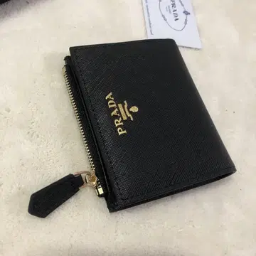 가죽 접이식 지갑 블랙