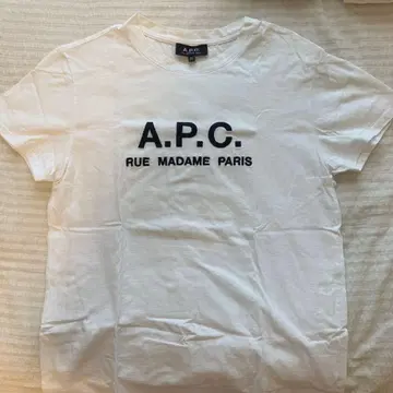 A.P.C 로고 자수 티셔츠 화이트