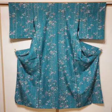 새상품급 코몬 기모노 단이, 카라 64.5cm, 길이 153.5cm