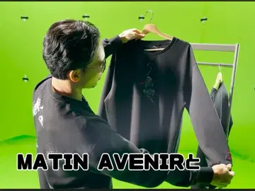 MATIN AVENIR 블랙 맨투맨 L 아사쿠라 미쿠루 마탱