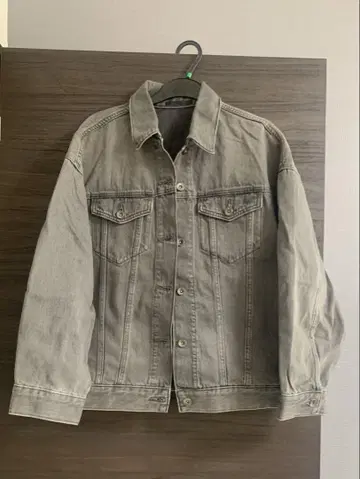 유니클로 데님 오버 사이즈 자켓 그레이 L