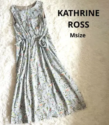 새상품급 KATHARINE ROSS 작은 새 패턴 원피스 슬리브리스 M