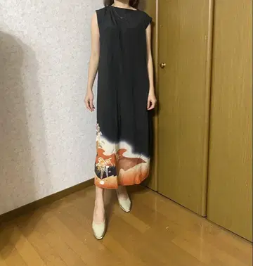 기모노 리메이크 원피스 순수 실크 M~L 사이즈