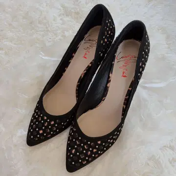 펌프스 블랙 레오파드 24.0cm