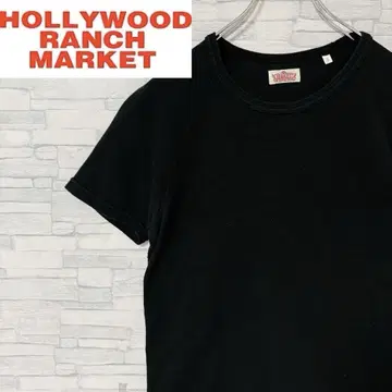 할리우드 런치 마켓 반팔 티셔츠 원포인트 자수 로고 블랙 L