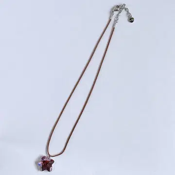 새상품급 본점 구매 Swarovski 스와로브스키 플라워 목걸이 가죽 끈