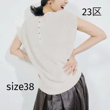 23구 [ STORY 게재/물세탁 가능 ] 코튼 아세테이트 백 버튼 니트
