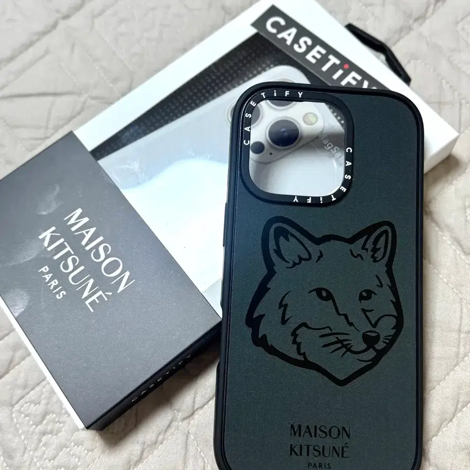 iPhone 16 Pro Casetify MagSafe Slate Gray Maison Kitsuné Case