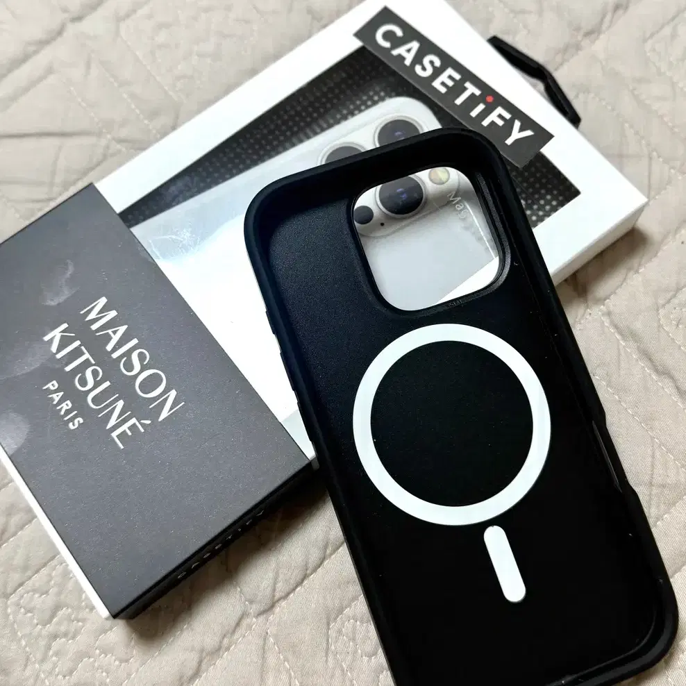 iPhone 16 Pro Casetify MagSafe Slate Gray Maison Kitsuné Case
