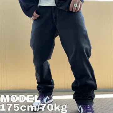 W35 랭글러 텍사스 초와이드 배기 팬츠 데님 블랙 브라운