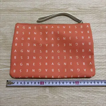 AGNES B. 오렌지 로고 파우치