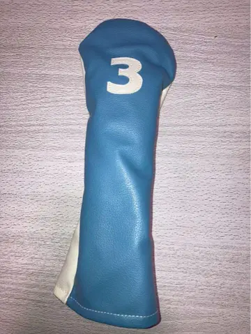 골프 헤드커버 번호 3 파랑과 화이트