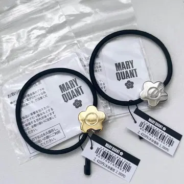 미사용 MARY QUANT 플라워 모티브 머리끈 2세트