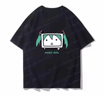 하츠네 미쿠 T셔츠 size 3XL 블랙 미사용