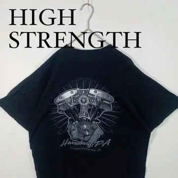 HIGH STRENGTH 티셔츠 블랙 모터바이크 XL
