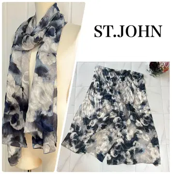 ST.JOHN 보카시 패턴 꽃무늬 직사각형 롱 대형