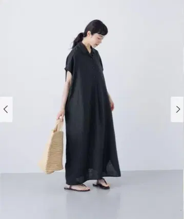 택 포함 새상품 카구레 2 사이즈 린넨 프렌치 셔츠 원피스 어반 리서치