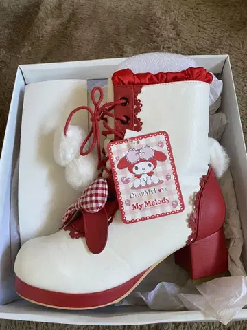 My Melody 퍼 부츠 24.5cm