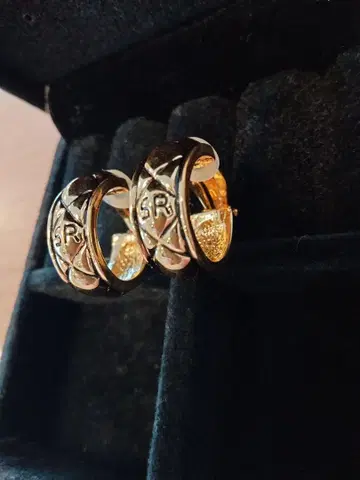 새상품급 SONIA RYKIEL 소니아 리키엘 퀼팅 패턴 귀찌